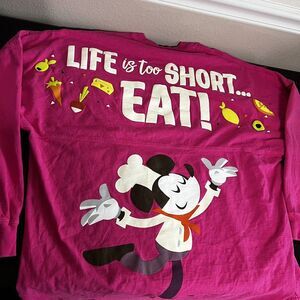 Disney Disneyland Resort Life's‎ Too Short Eat Food & Wine Spirit Jersey Medium
